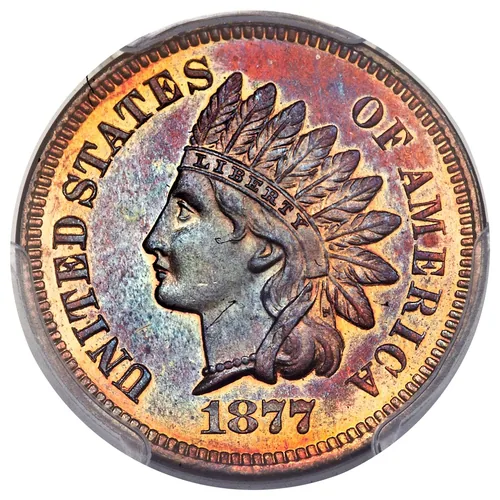 1877 Indian Head Penny Proof Auténtico