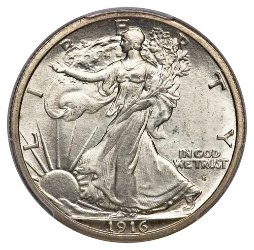 1917-S Walking Liberty ceca en anverso