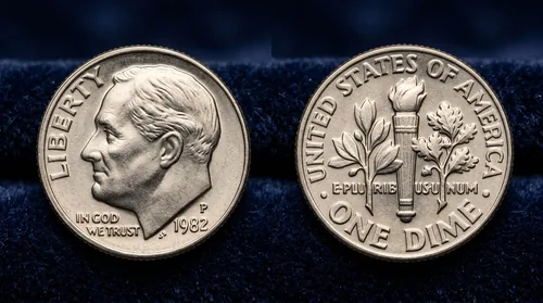 1982 No P Roosevelt Dime Error