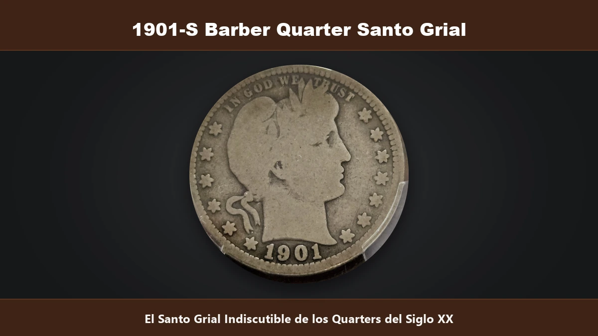 1901-S Barber Quarter santo grial indiscutible de los quarters del siglo veinte valor