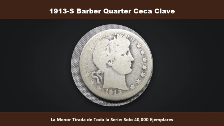 1913-S Barber Quarter ceca clave tirada de cuarenta mil ejemplares valor en subasta
