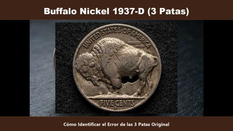Buffalo Nickel 1937-D 3 patas como identificar el error original de 99875 dolares