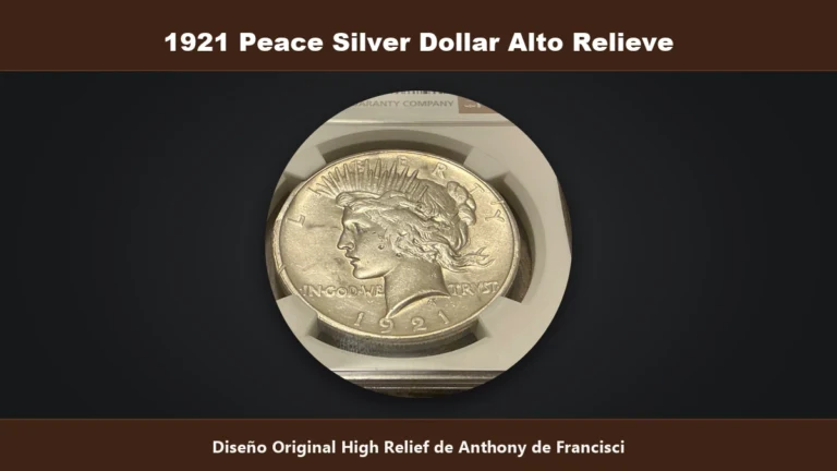 1921 Peace Silver Dollar diseno original high relief alto relieve emision conmemorativa