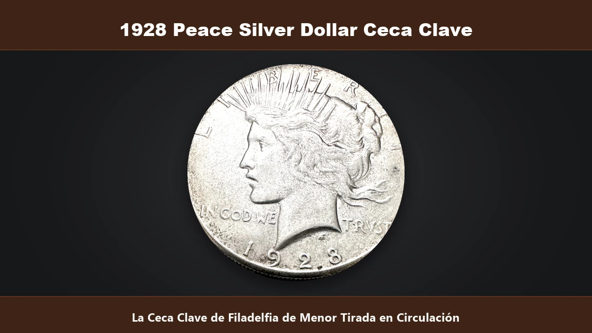 1928 Peace Silver Dollar ceca clave de menor tirada en circulacion valor y autenticidad
