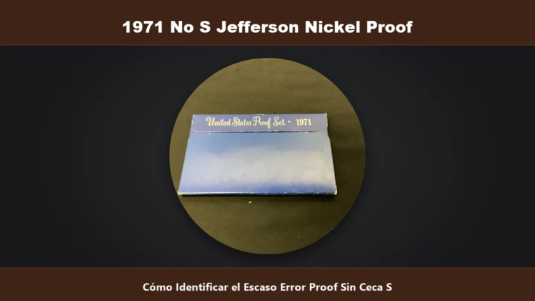 1971 No S Jefferson Nickel proof error sin ceca S identificacion