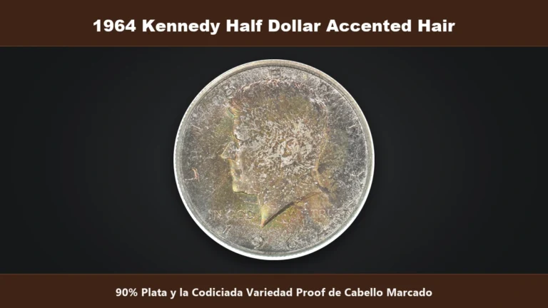 1964 Kennedy Half Dollar noventa por ciento plata variedad proof accented hair de cabello marcado