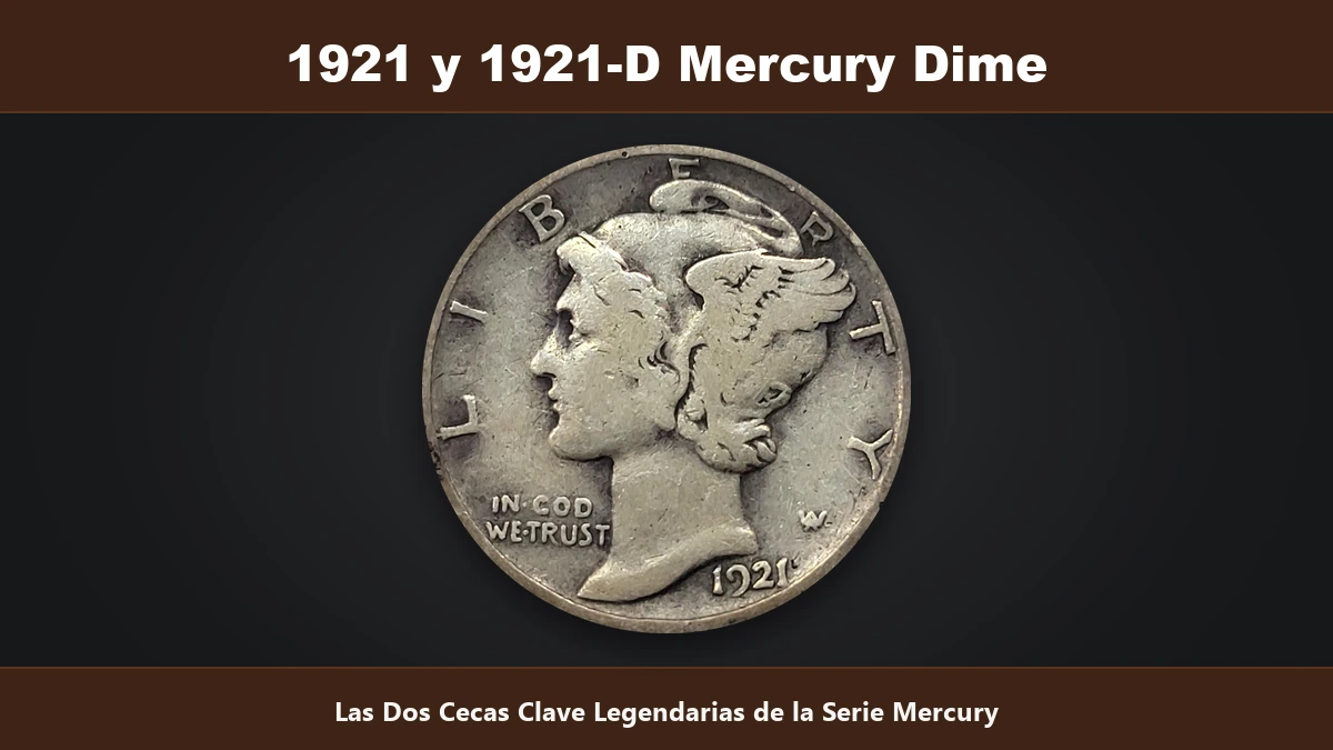 1921 y 1921-D Mercury Dime cecas clave Filadelfia y Denver valor numismatico
