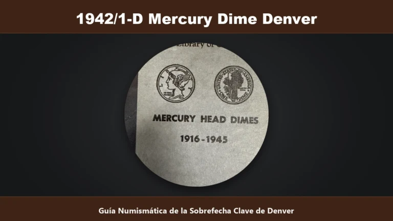 1942 sobre 1 Denver Mercury Dime sobrefecha ceca D guia y valor