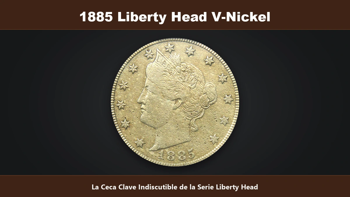 1885 Liberty Head V-Nickel ceca clave de la serie valor numismatico