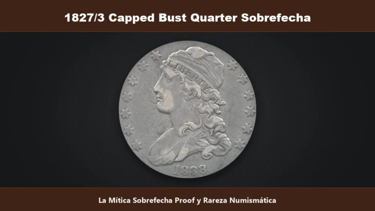 1827 sobre 3 Capped Bust Quarter mitica sobrefecha proof y rareza historica