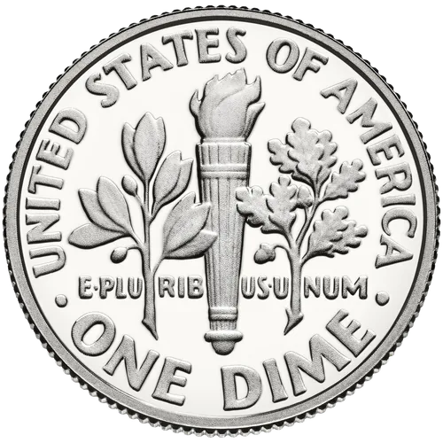 1983 Roosevelt Dime acabado espejo