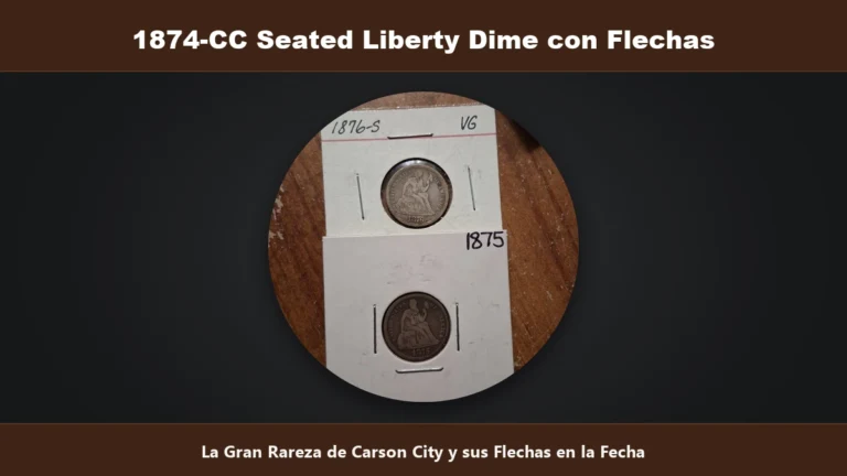 1874-CC Seated Liberty Dime con flechas en la fecha gran rareza Carson City valor