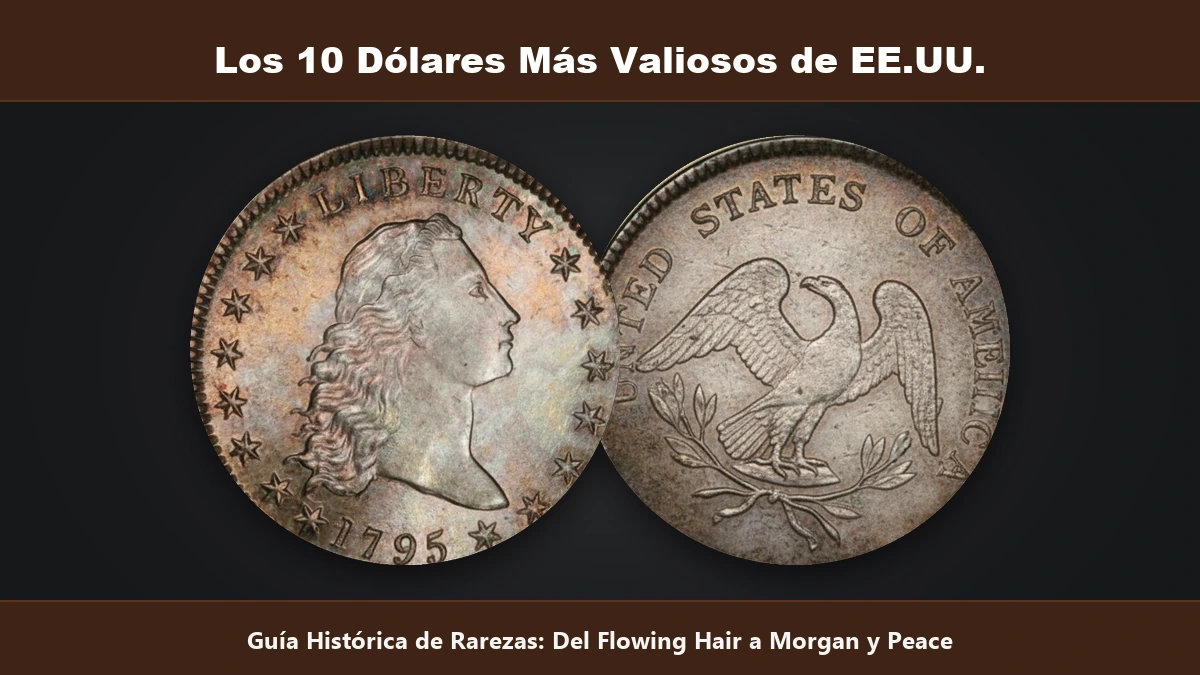 Los 10 dolares de plata mas valiosos de EE.UU. del Flowing Hair de 1795 a Morgan y Peace raros